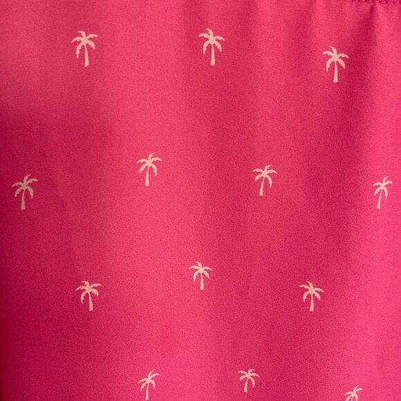 Torrid Hot Pink Palm Tree Short Sleeves Buttons Down Back Blouse Top.Size 4X - Picture 10 of 12